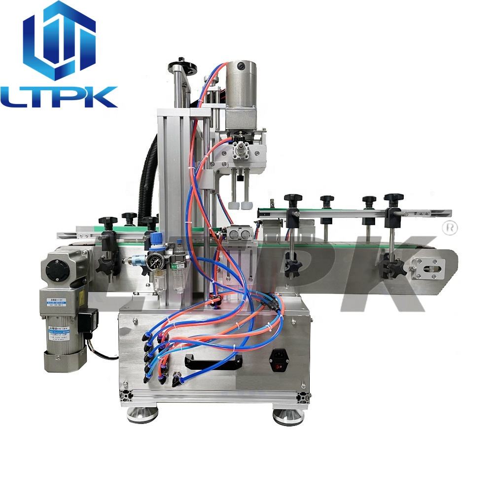 LT-CM120 Spray Electrical Full Automatic Engine Oil Screw Round Bottle Capping Machines With Conveyor.jpg
