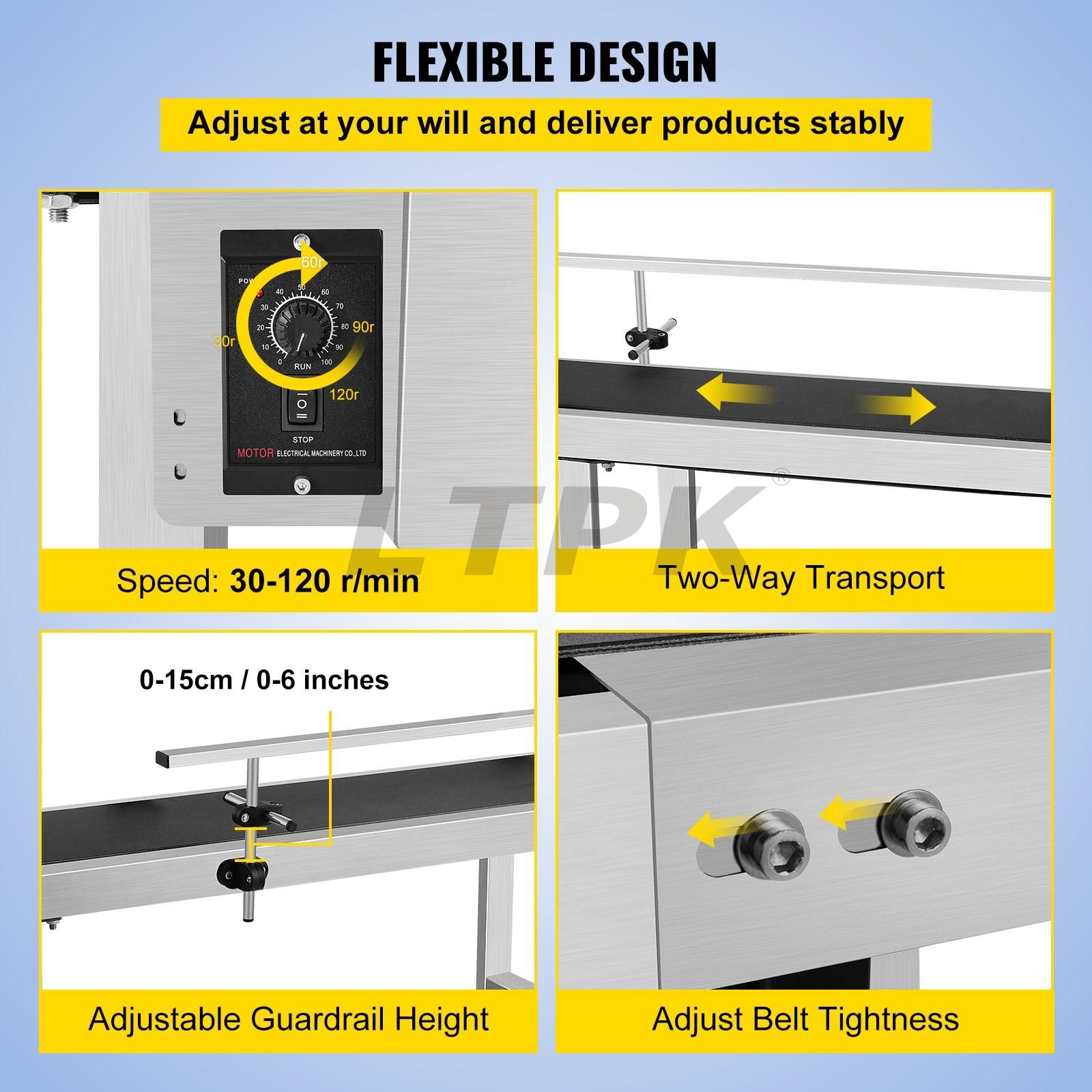 Table Heavy Duty Stainless Steel Motorized Belt Conveyor for Inkjet Coding 
