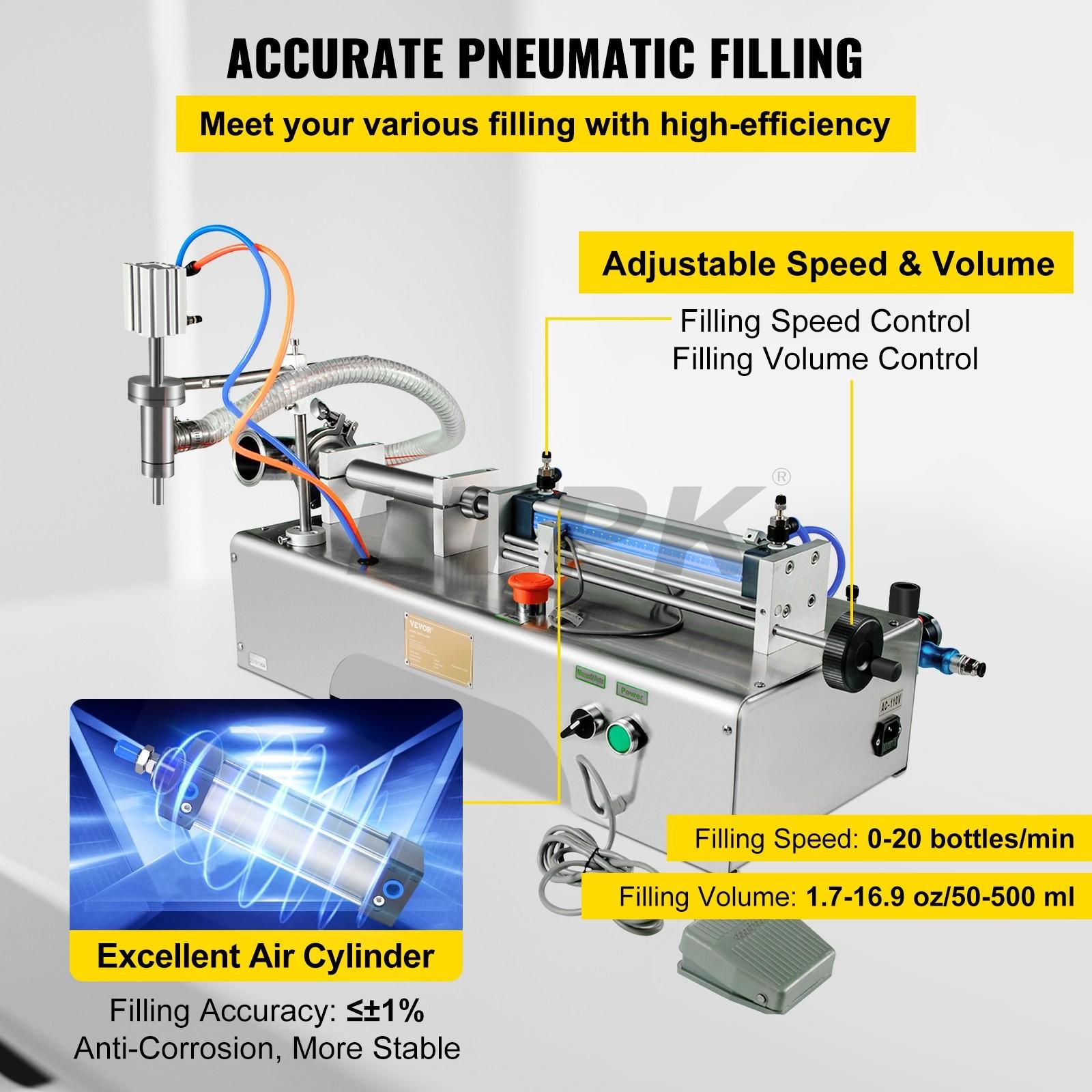 LTPK 10-300ml Pneumatic single nozzles semi automatic liquid filling machine 