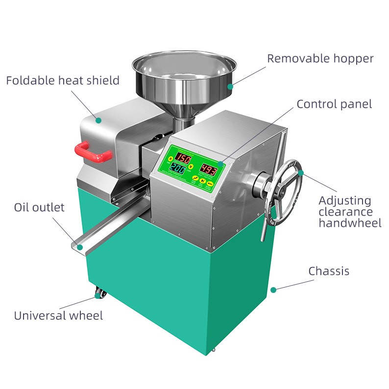  P10 Small commercial oil press automatic stainless steel oil press 1200W power per hour 9-15KG