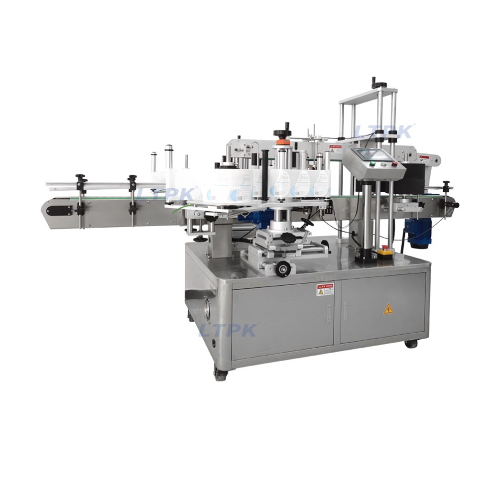 LTPK LT-600 Automatic double side round shape bottle labeling machine 