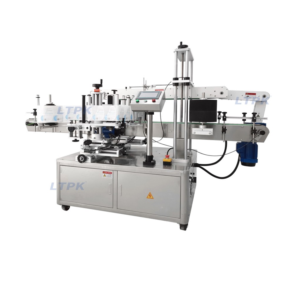 LTPK LT-600 Automatic double side round shape bottle labeling machine 