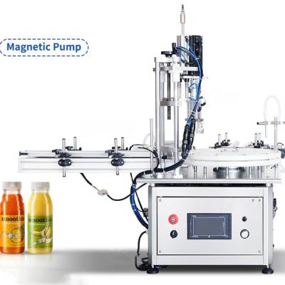 LTPK LT-AFC1S AUTOMATIC MAGNETIC PUMP LIQUID FILLING AND CAPPING MACHINE WITH TURNTABLE CONVEYOR