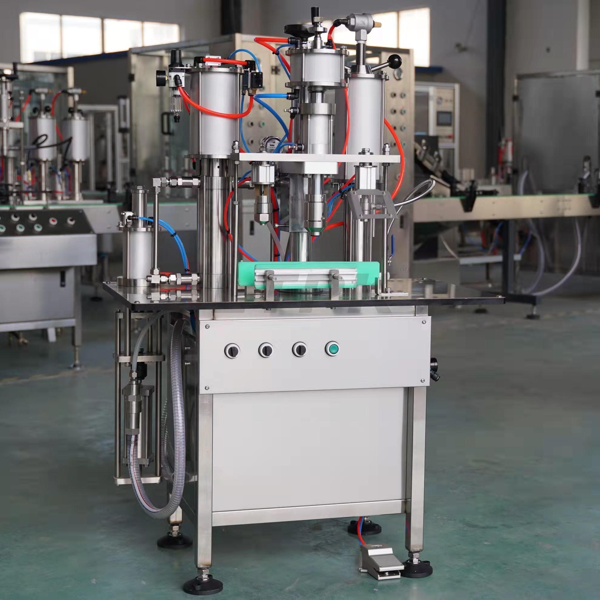 LTPK QGB-900C semi automatic aerosol filling and crimping machine 3 in 1
