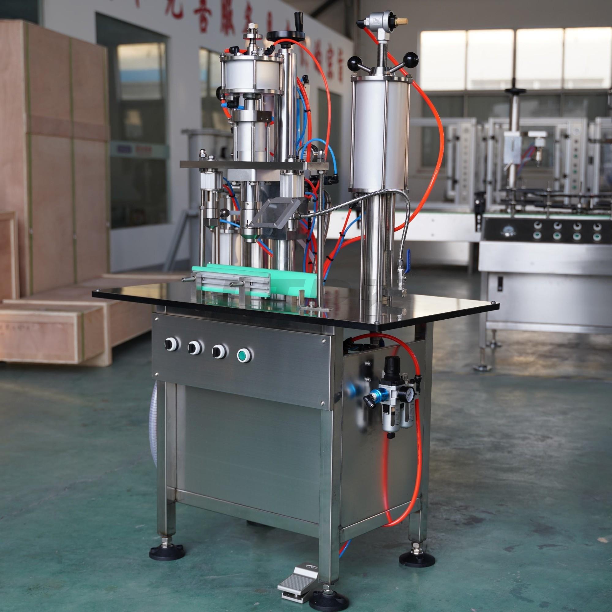 LTPK QGB-900C semi automatic aerosol filling and crimping machine 3 in 1