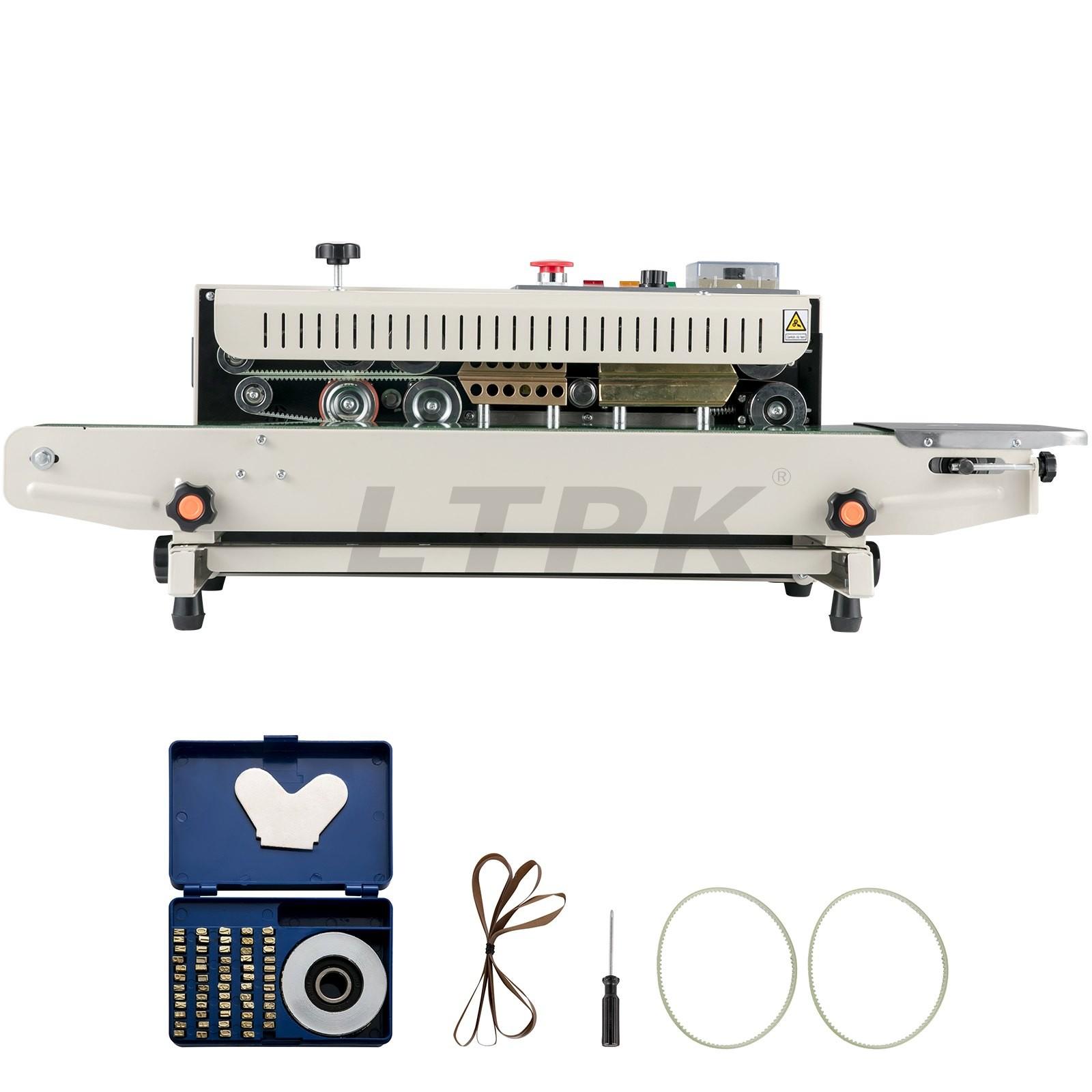 LTPK FR-770 Horizontal Continuous Band Sealer, Automatic Band Sealer with Digital Temperature Control