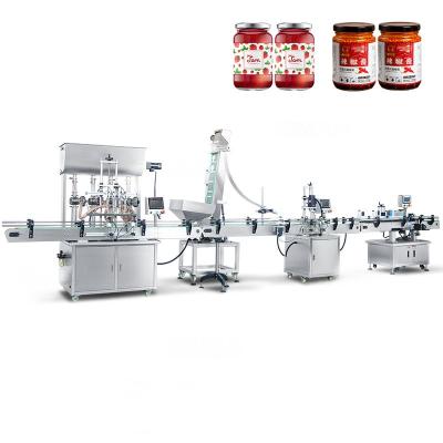 LTPK Automatic paste filling capping round bottle labeling machine with cap feeder 