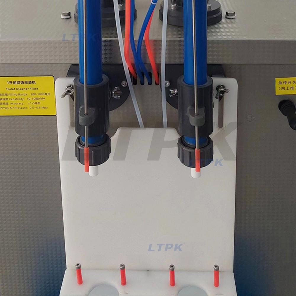 Fully Pneumatic Semi Automatic 2 Nozzles Corrosive Liquid Filling Machine