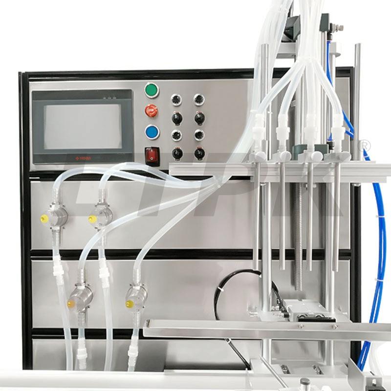 LTPK LT-GJC04 Magnetic Pump Glass Bottle Water Automatic Fluid Perfume Essential Oil Liquid Soap Filling Machines With Conveyor
