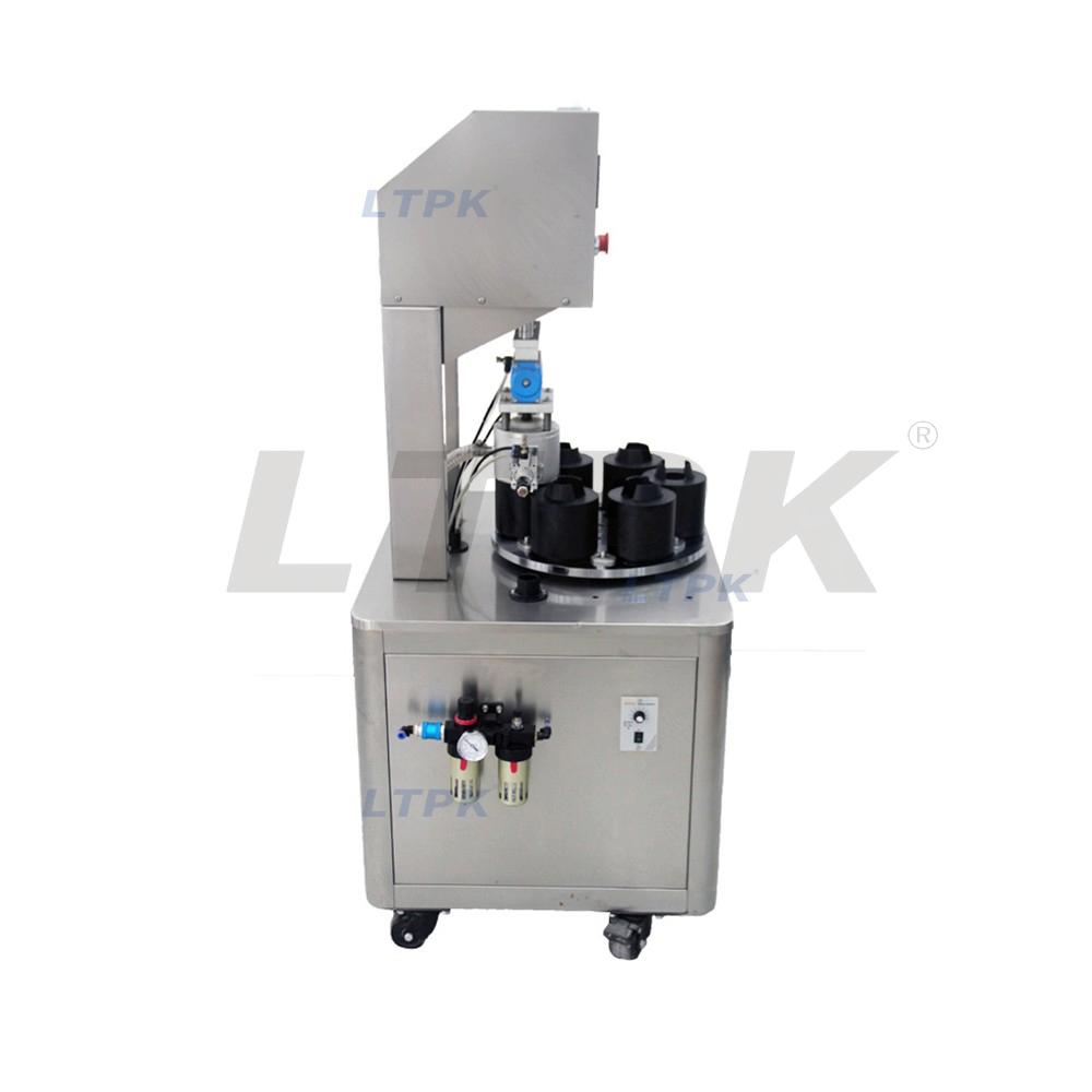 LTPK LT-20 Rotary Small Desktop Lid Vacuum Pneumatic Screw Half Semi Automatic Bottle Capping Machine For Jar Glass Bottles