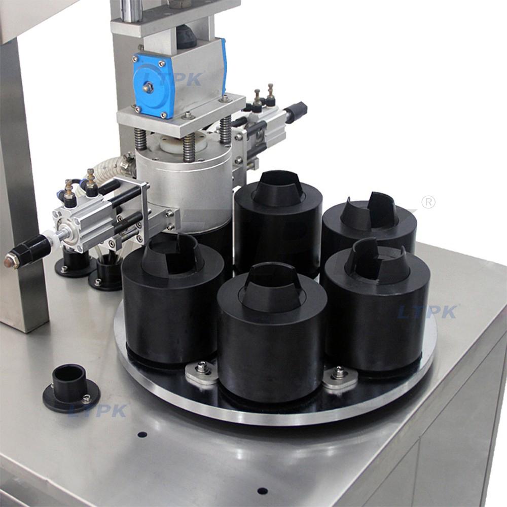 LTPK LT-20 Rotary Small Desktop Lid Vacuum Pneumatic Screw Half Semi Automatic Bottle Capping Machine For Jar Glass Bottles