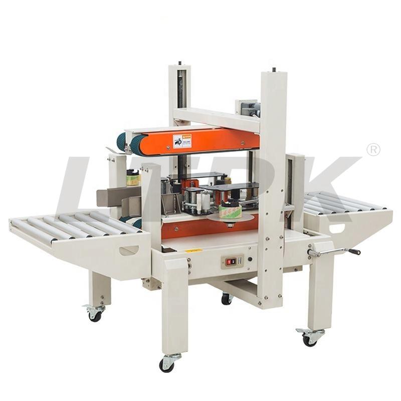 DFXA5050C Foam box sealer carton sealing machine with side conveyor tape tapping