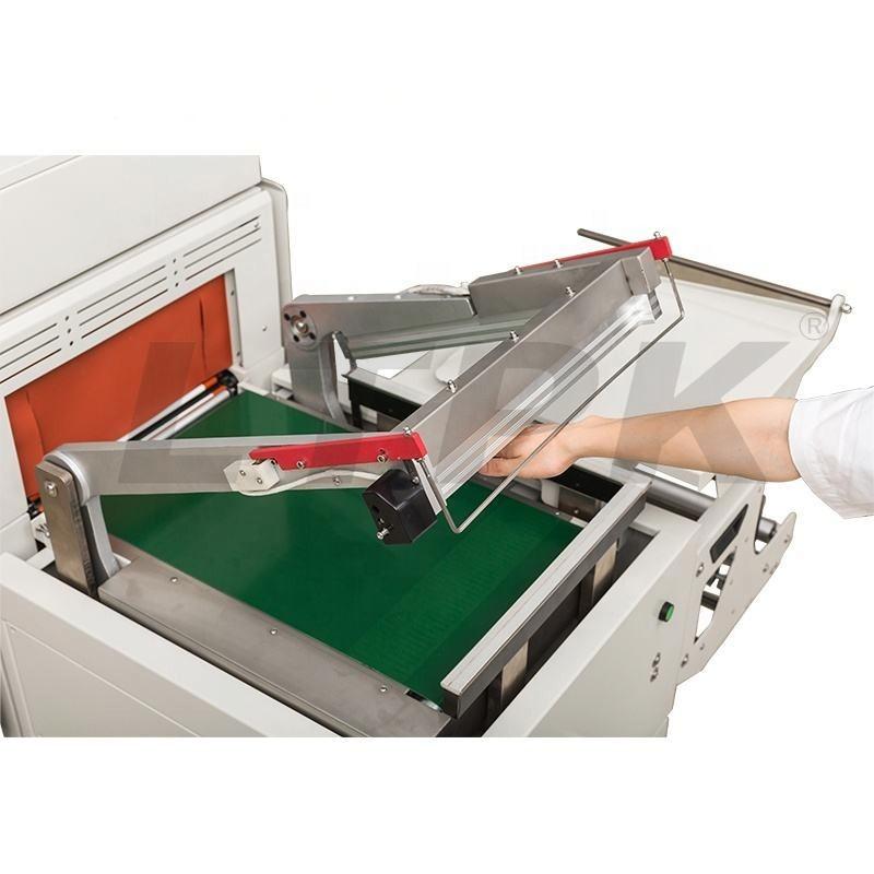 DFS450 Continuous 2 in 1 L type Seal Cut Shrink Packaging Machine sealing cutting and shrinking tunnel packager