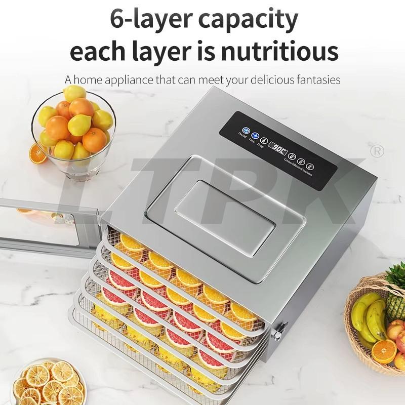 LTPK LT-163 6 Trays Factory Direct OEM Custom Vegetable Fruit Dehydrator Stainless Steel for Flower Tea Dryer