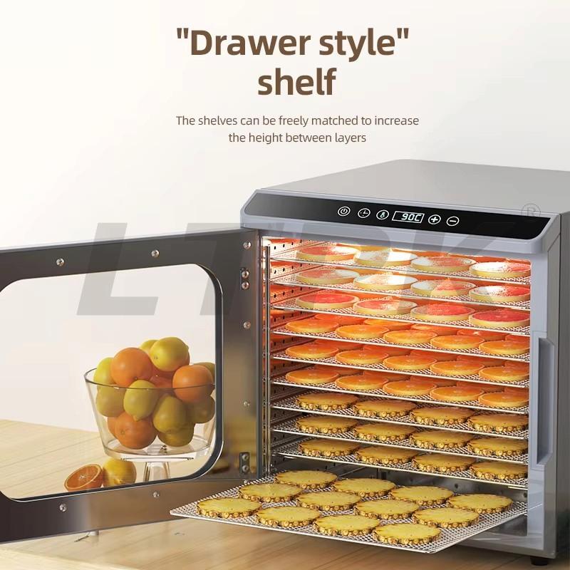 LTPK LT-001 10 Trays Seafood Dehydrated Food Machine Vegetable Meat Beef Fruit Dryer Homeuse Food Dehydrator