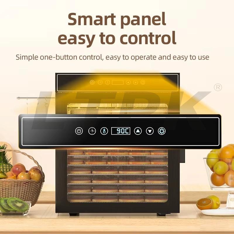 LTPK LT-09 12 Trays Digital Control Portable Fruit Dehydrator Stainless Steel Food Vegetable Dryer Machine