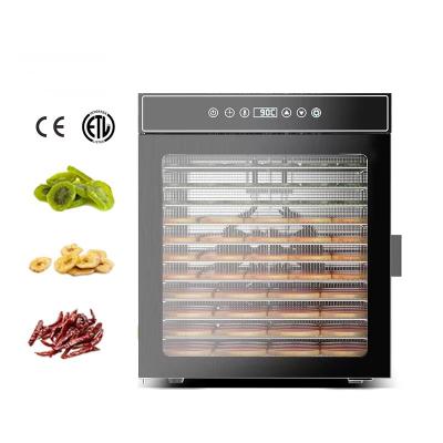 LTPK LT-09 12 Trays Digital Control Portable Fruit Dehydrator Stainless Steel Food Vegetable Dryer Machine