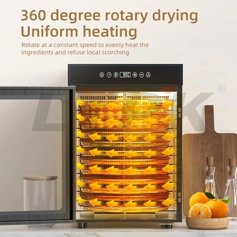 LTPK LT-10 12-Layer Rotary Food Dehydrator for Fruit and Vegetable Seafood Dehydration Machine Noodles Food Drying Machine