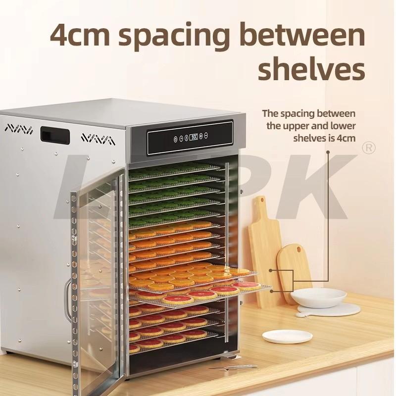 LTPK LT-156 16 Trays Digital Control Stainless Steel Food Dehydrator Fruits Drying Machine