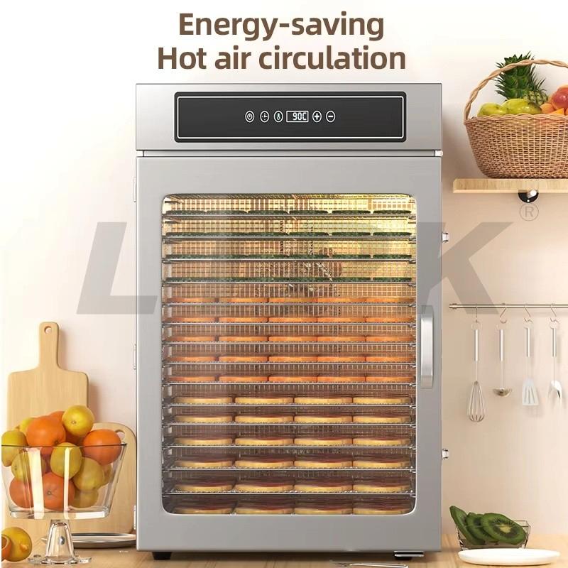LTPK LT-156 16 Trays Digital Control Stainless Steel Food Dehydrator Fruits Drying Machine