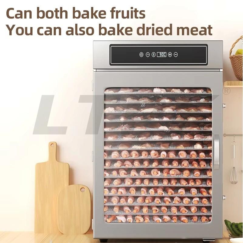LTPK LT-156 16 Trays Digital Control Stainless Steel Food Dehydrator Fruits Drying Machine