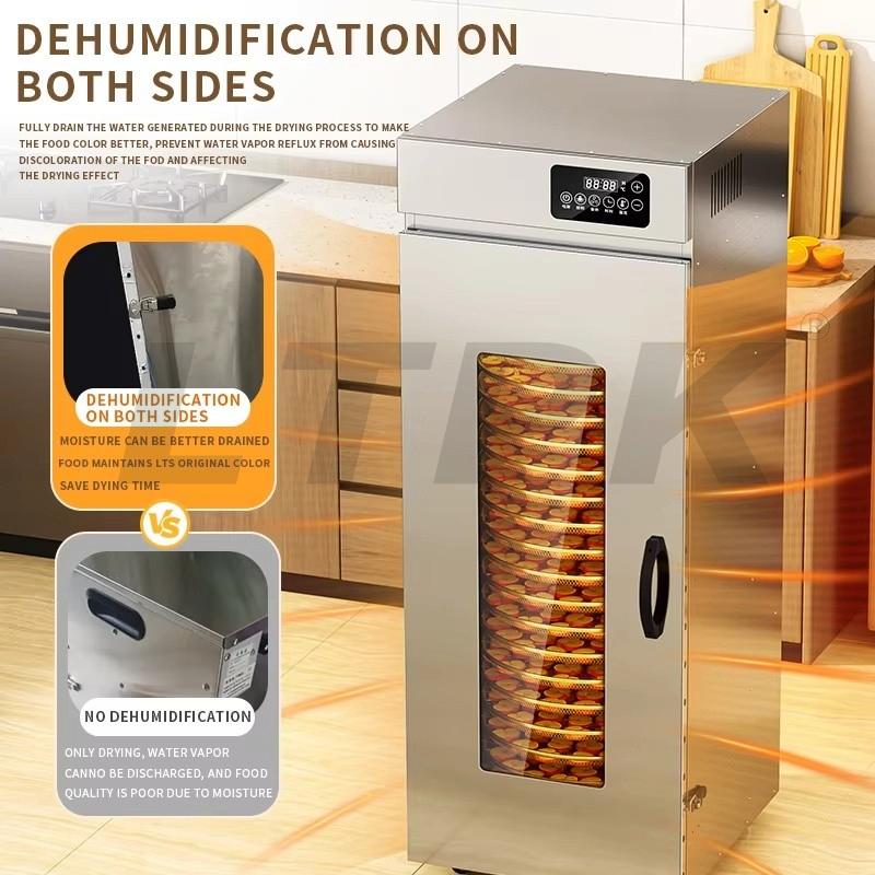 LTPK LT-32 22 Layers Rotary Fruit Dehydrator Vegetable and Fruit Dehydrator Machine Commercial SS Fruit Meat Dryer Dehydrator