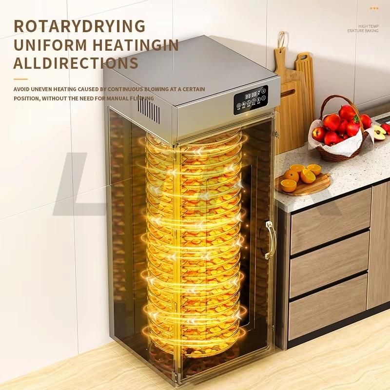 LTPK LT-32 22 Layers Rotary Fruit Dehydrator Vegetable and Fruit Dehydrator Machine Commercial SS Fruit Meat Dryer Dehydrator