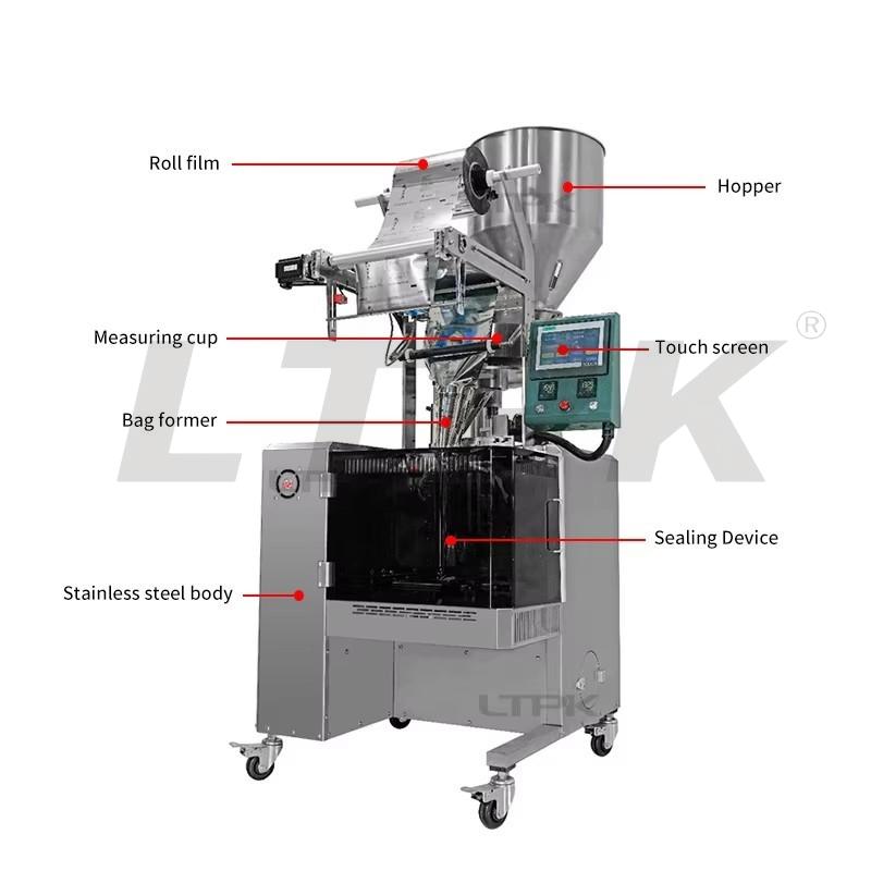 LTPK LT-61XBK Automatic Particle Granule Seeds Bag Packing Machine With Back Side Sealing .