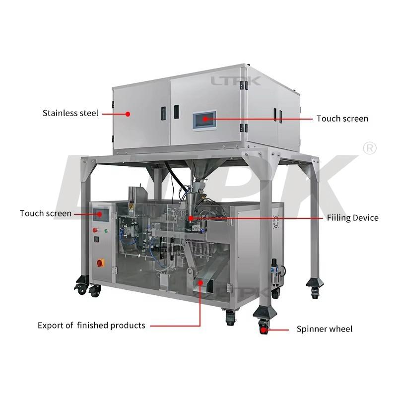 LTPK LT-YS-SP100W Automatic Granule Paste Powder Liquid Packing Machinery Doypack Spout Pouch Premade Bag Packaging Machines