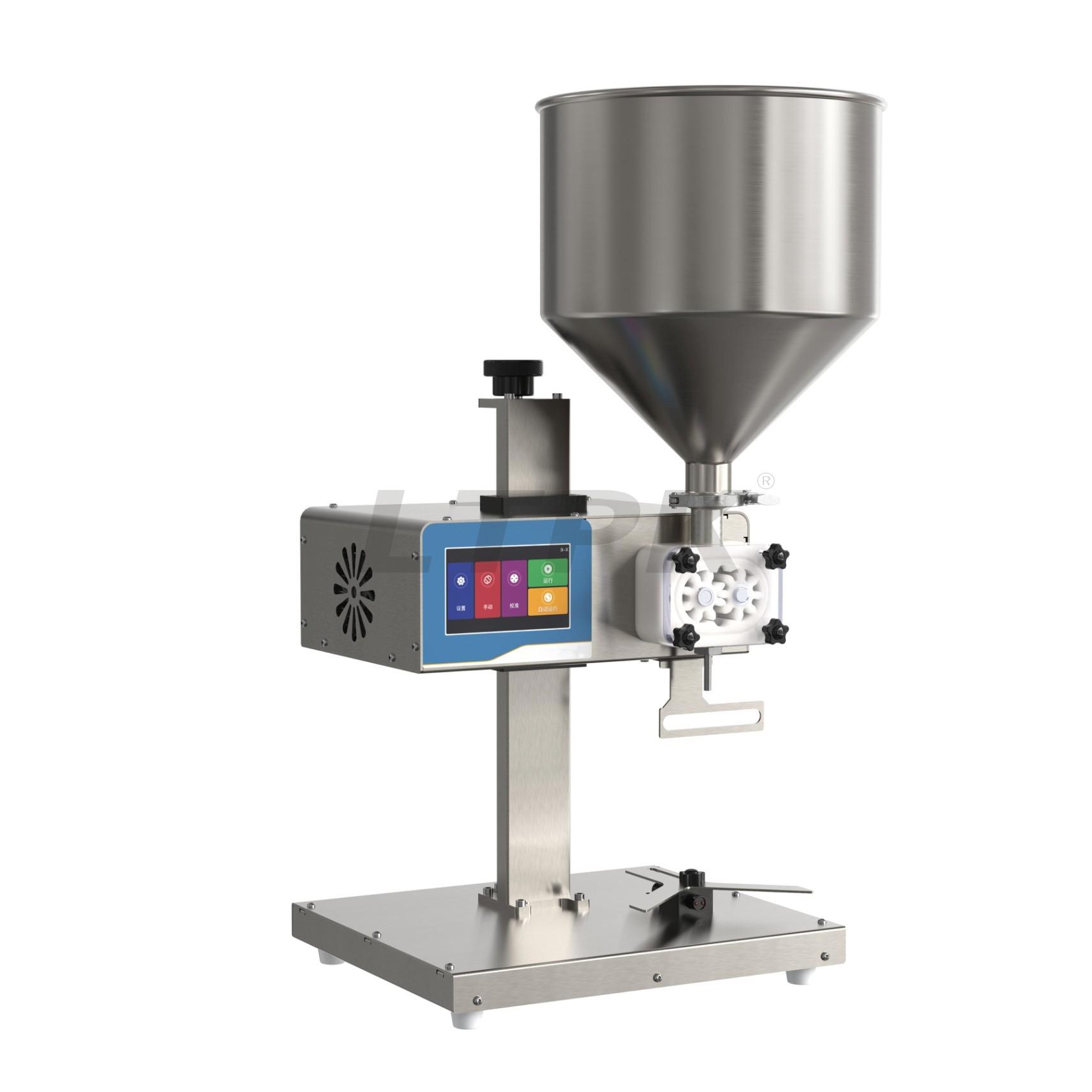 LTPK 9-X-2 Funnel Type 11L/min Touch Screen Display Versatile Food Grade Semi Automatic 1g-1000g Bottle Viscous Liquid Honey Filling Machine