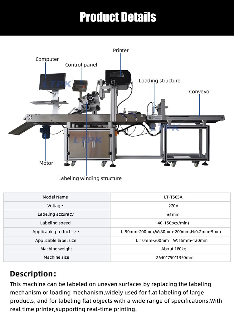 LTPK LT-T505A Automatic adsorption type paging labeling machine+real time printer 