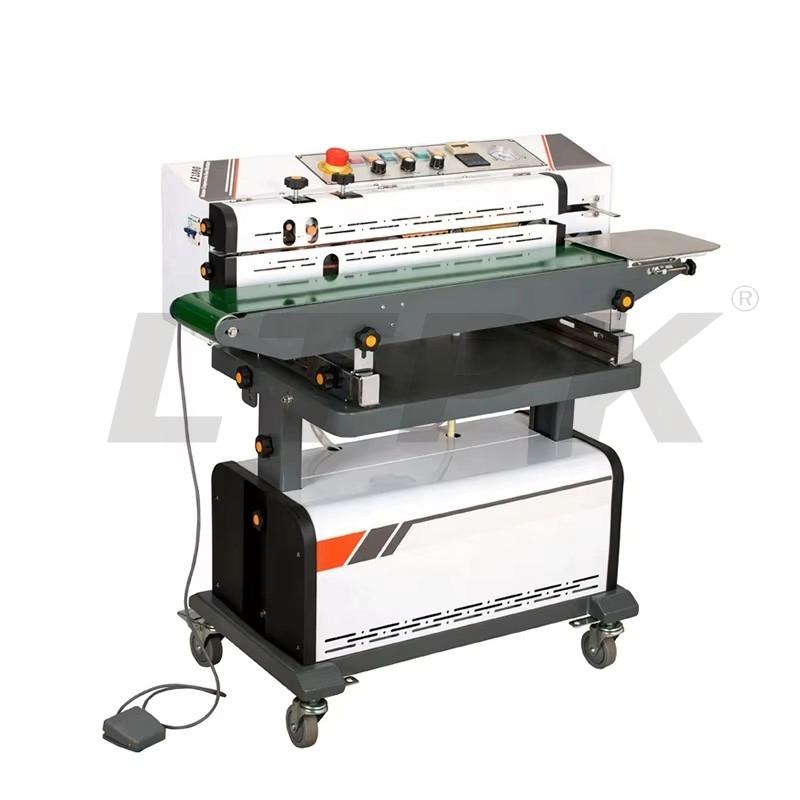 LTPK LF1080B Continuous air Suction and Gas Flushing Band Sealer Vacuum Inflating Bag Sealing Machine with Solid Ink Code Printer