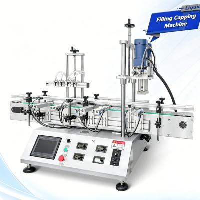 LTPK LT-DFC4 Automatic Tabletop Magnetic Pump Small Volume Bottle Skin Toner Massage Oil Liquid Filling Capping Machine