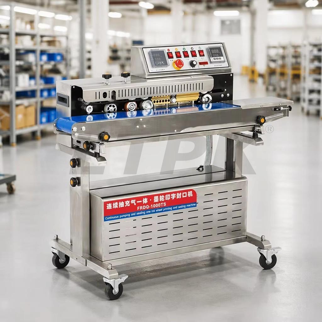LTPK  FRDQ-1000TS Automatic Plastic Bag Sealing Machine for Food Preservation with PLC Control Setup